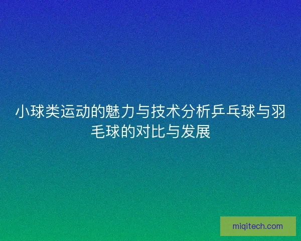 小球类运动的魅力与技术分析乒乓球与羽毛球的对比与发展